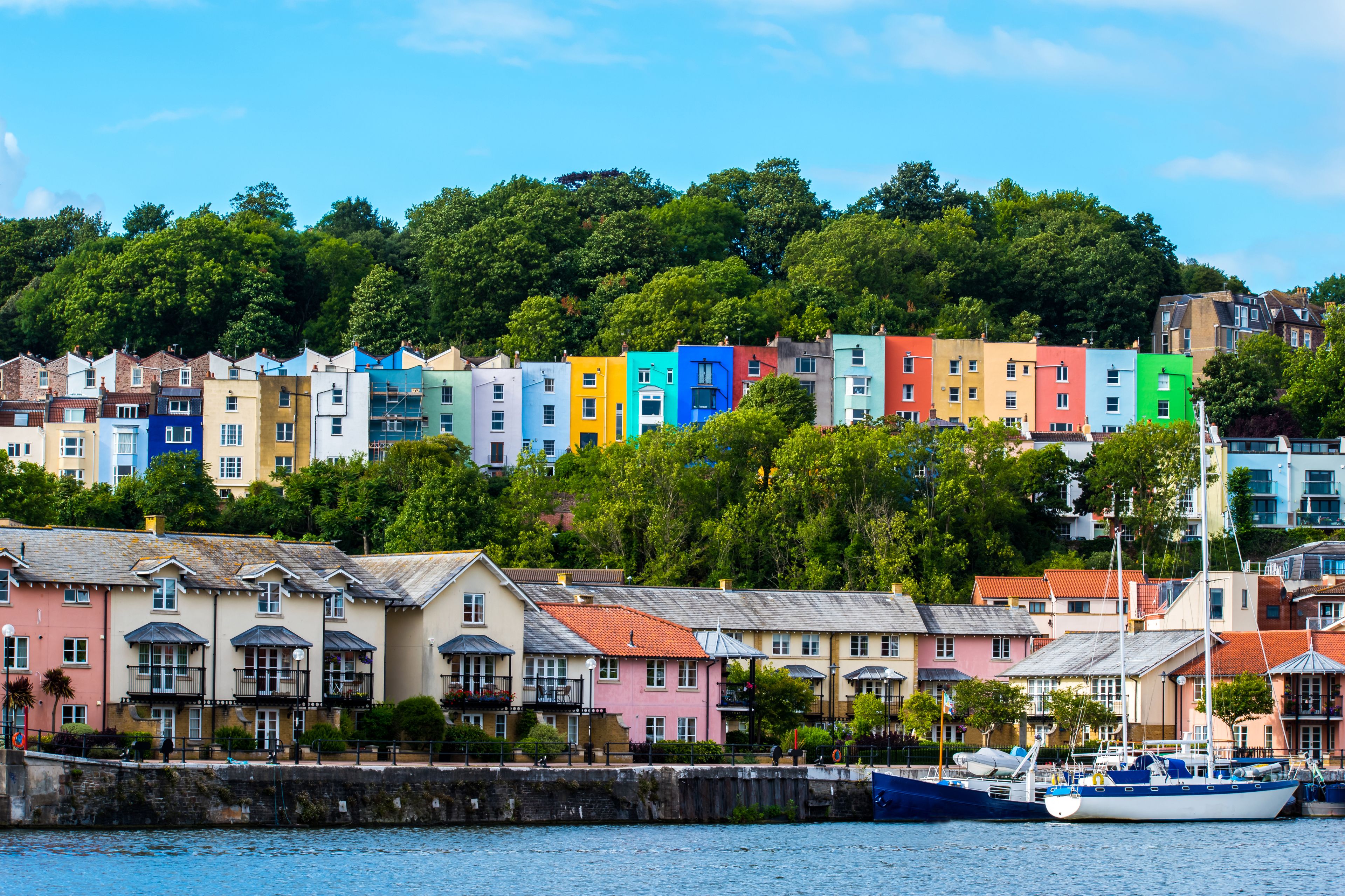 Coloured houses in Bristol