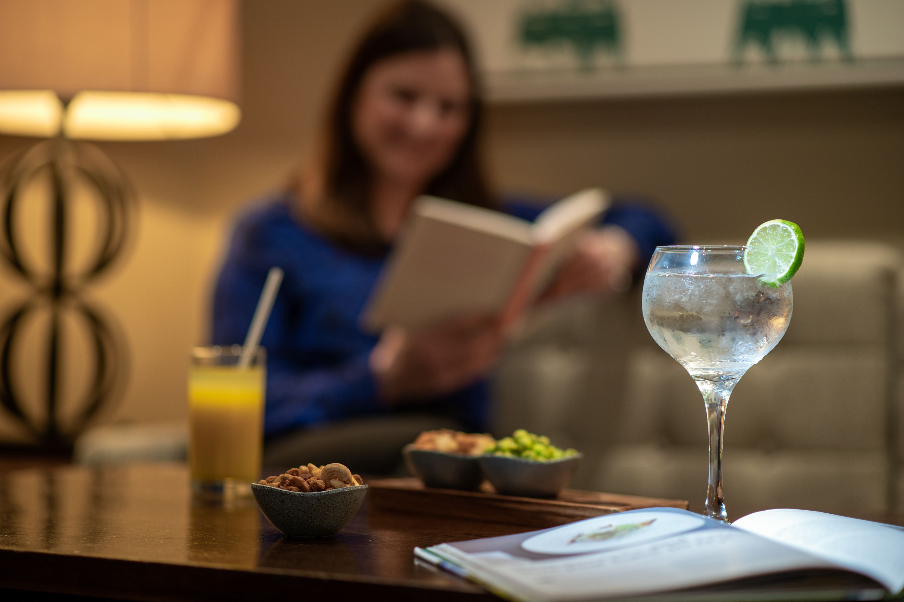 Light snacks and a chilled beverage